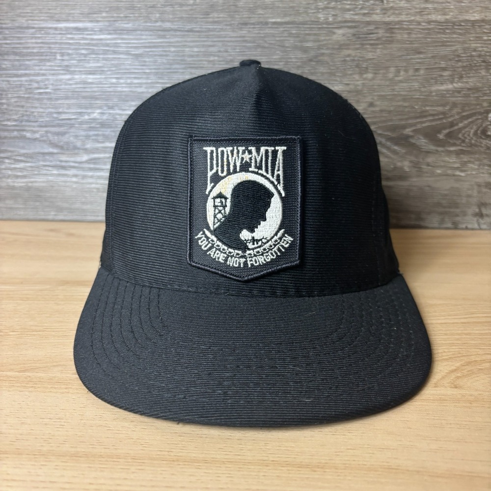 Vintage POW MIA Hat Cap Snap Back Black Trucker Adjustable